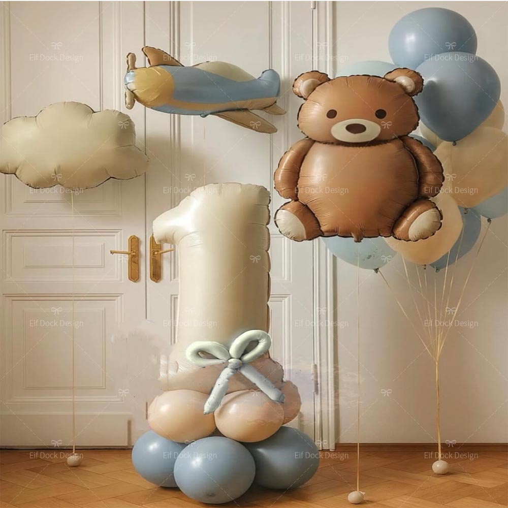 Baby Products Lotion - Brown Matte Bear Airplane Clouds Foil