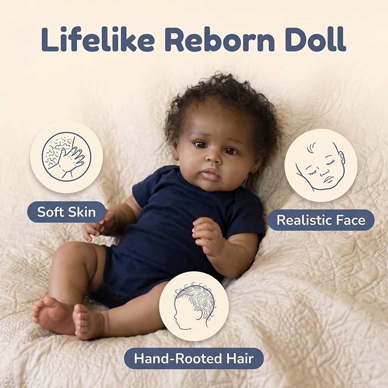 48cm Soft Silicone Vinyl Reube - Baby Products For Curly Hair review and price